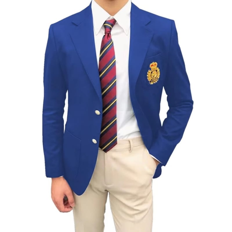 Sacou bărbătesc slim-fit, cu două nasturi pe o linie, culoare solidă, mâneci lungi, potrivit pentru afaceri și nunți