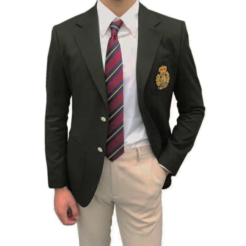 Sacou bărbătesc slim-fit, cu două nasturi pe o linie, culoare solidă, mâneci lungi, potrivit pentru afaceri și nunți