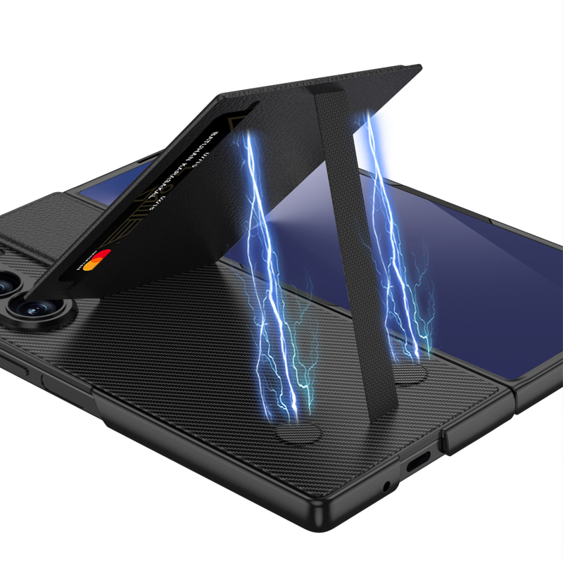 GKK θήκη Samsung Galaxy Z Fold7 με περιστροφικό κρατήρας καρτών, ενσωματωμένο περίβλημα και προστασία οθόνης