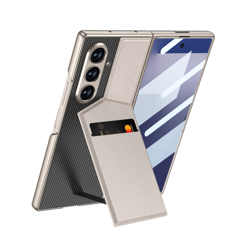 GKK θήκη Samsung Galaxy Z Fold7 με περιστροφικό κρατήρας καρτών, ενσωματωμένο περίβλημα και προστασία οθόνης