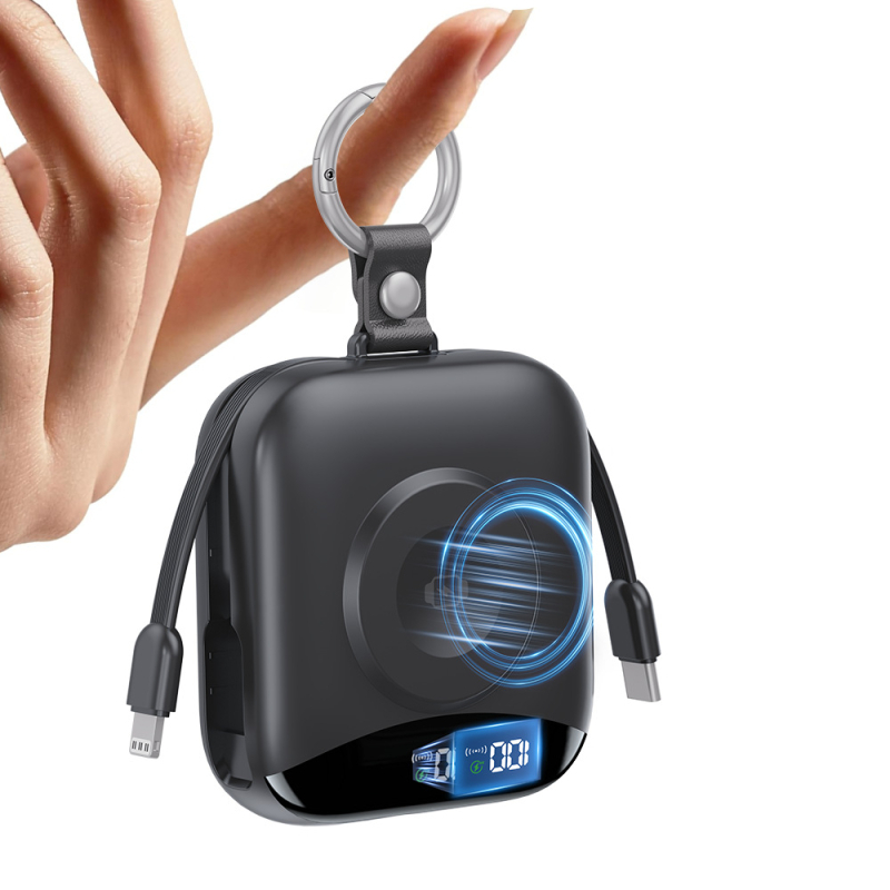 Μαγνητική ασύρματη power bank για Apple Watch με πιστοποίηση UL2056/FCC/CE/UKCA, γρήγορη φόρτιση 22.5W, 10000mAh, Type-C/USB-A, ενσωματωμένα καλώδια, μοντέλο P007