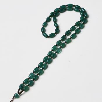 Kézzel készített jáde gyöngy nyaklánc zsinóros lánccal és medállal, uniszex, 8×12 mm