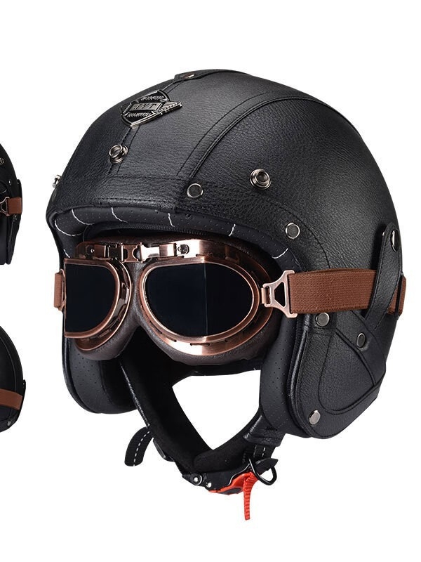 3C potvrđena retro kaciga za motocikle, kožna polu-kaciga, unisex, sve sezone, ABS