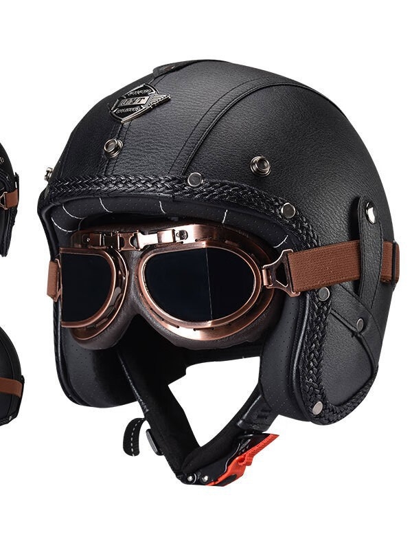 3C potvrđena retro kaciga za motocikle, kožna polu-kaciga, unisex, sve sezone, ABS