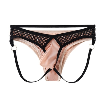 Chiloți bărbătești din plasă fishnet, transparenți, stil T-string pentru vară