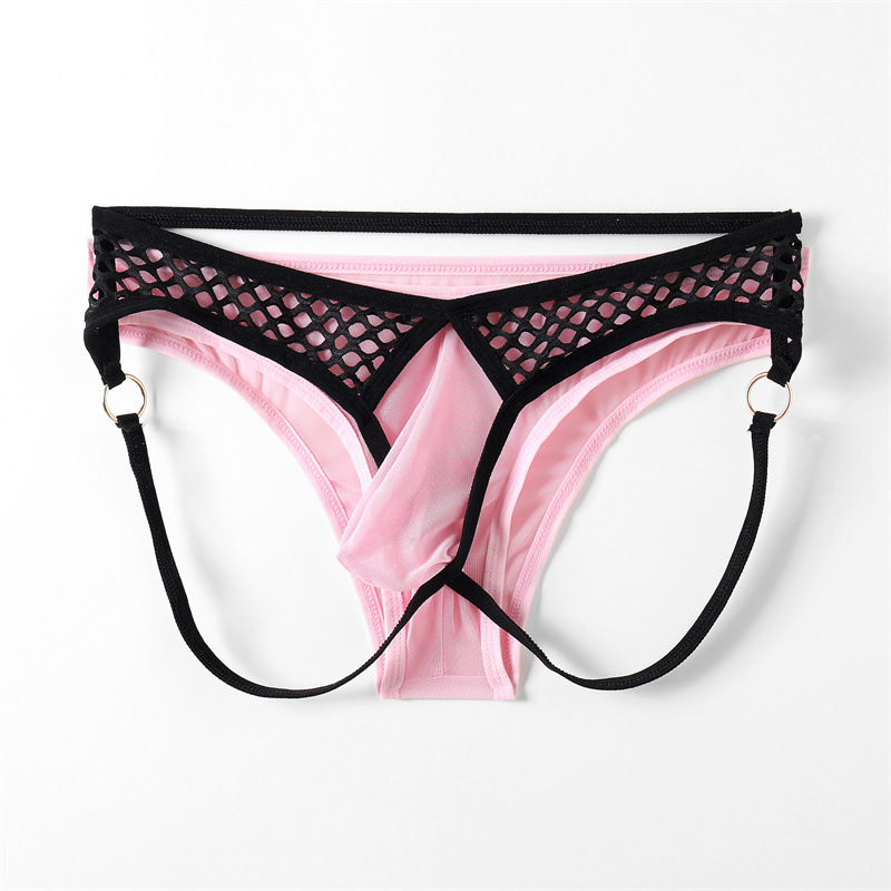 Chiloți bărbătești din plasă fishnet, transparenți, stil T-string pentru vară