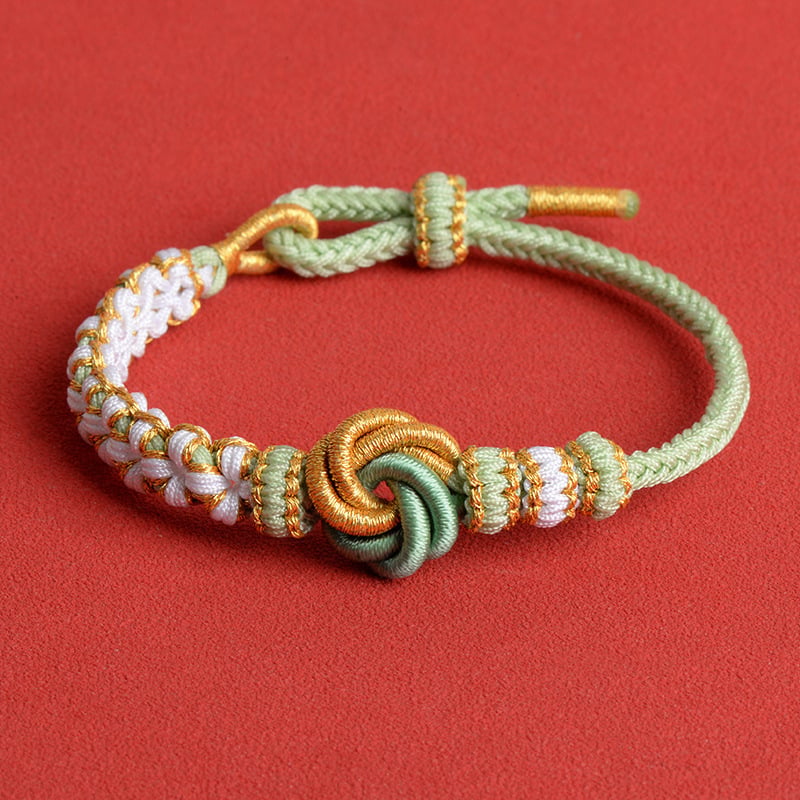 Brățară Mandala DIY împletită din opt fire, stil etnic, reglabilă, șnur roșu multicolor pentru anul nașterii
