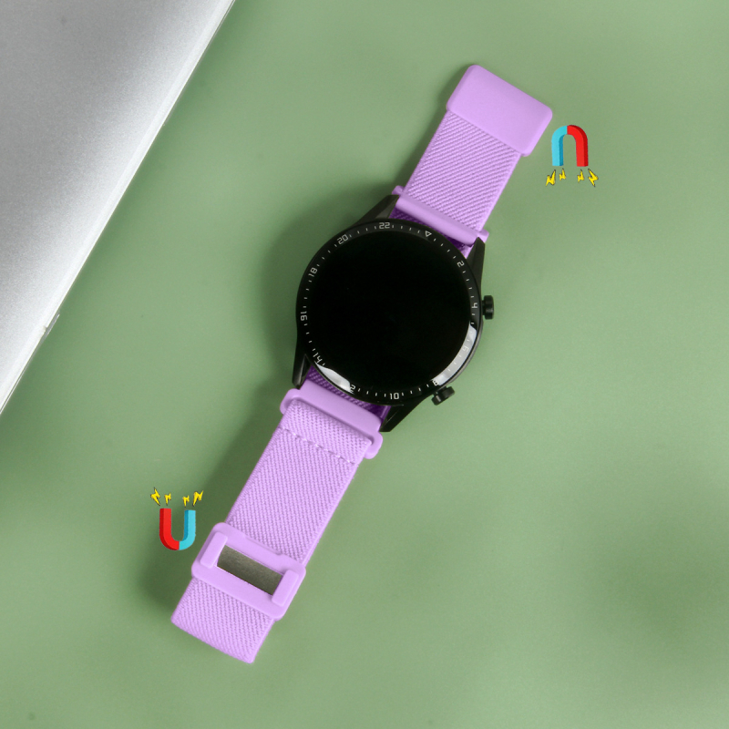 Nylon pleteni kaiš za sat s magnetskom kopčom, kompatibilan s Fitbit Charge5/6 i Versa3/4 (dužina 20 cm, širina 22/24 mm)