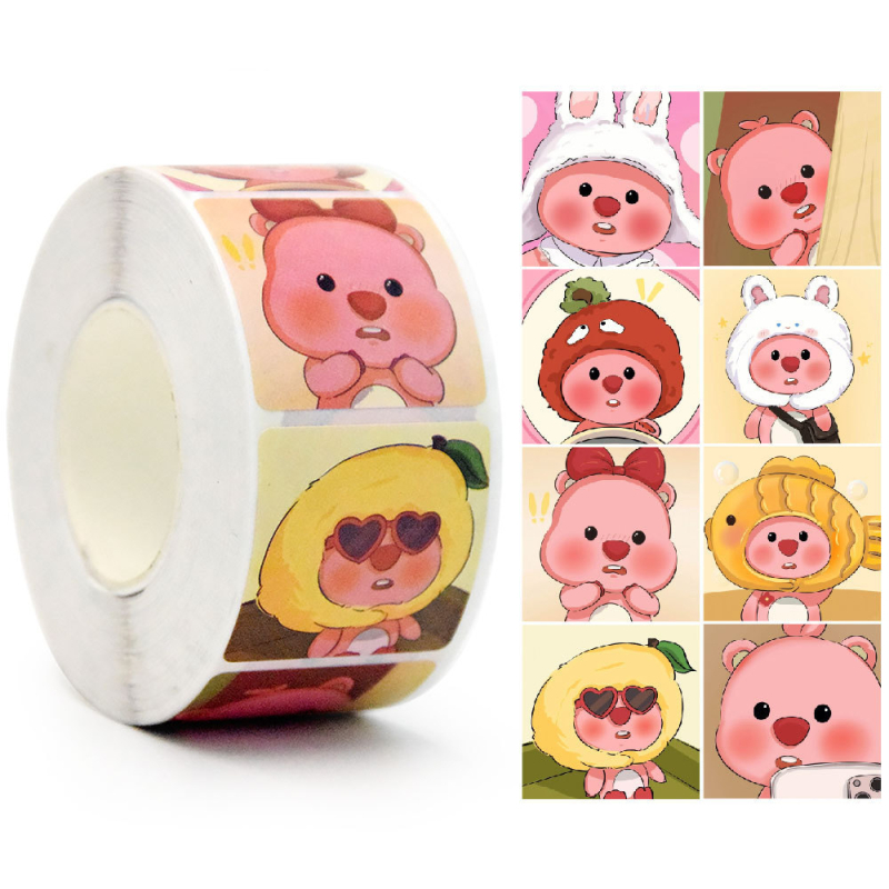 Little Beaver Ruby Loopy σετ αυτοκόλλητων για σημειωματάριο με καρτούν εκφράσεις και διακοσμητικά αυτοκόλλητα σφραγίδας