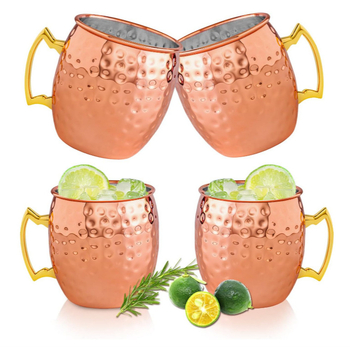 Aoxin Moscow Mule ποτήρι, χαλκοπλακωμένη επικάλυψη σε ανοξείδωτο ατσάλι 304, ποτήρι κοκτέιλ 501–600 ml