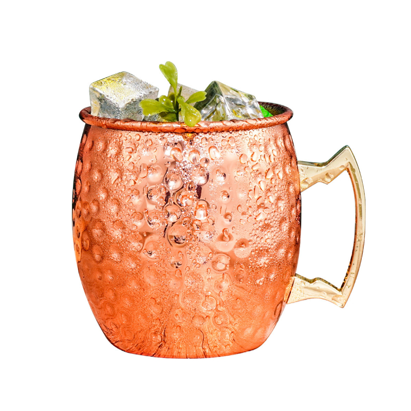 Aoxin Moscow Mule ποτήρι, χαλκοπλακωμένη επικάλυψη σε ανοξείδωτο ατσάλι 304, ποτήρι κοκτέιλ 501–600 ml