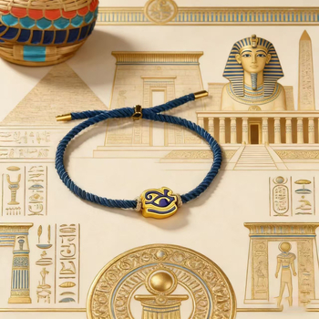 Horusz-szem karkötő, ókori egyiptomi amulett, retro könnyű luxus stílus, kifinomult és magas minőségű karkötő ékszer