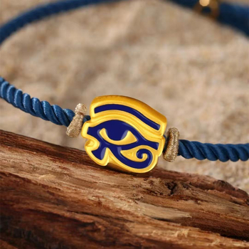 Horusz-szem karkötő, ókori egyiptomi amulett, retro könnyű luxus stílus, kifinomult és magas minőségű karkötő ékszer