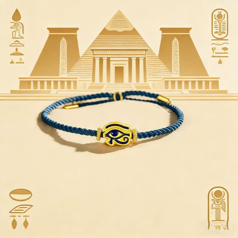 Horusz-szem karkötő, ókori egyiptomi amulett, retro könnyű luxus stílus, kifinomult és magas minőségű karkötő ékszer