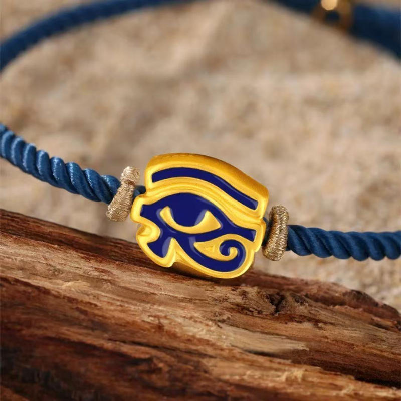 Horusz-szem karkötő, ókori egyiptomi amulett, retro könnyű luxus stílus, kifinomult és magas minőségű karkötő ékszer