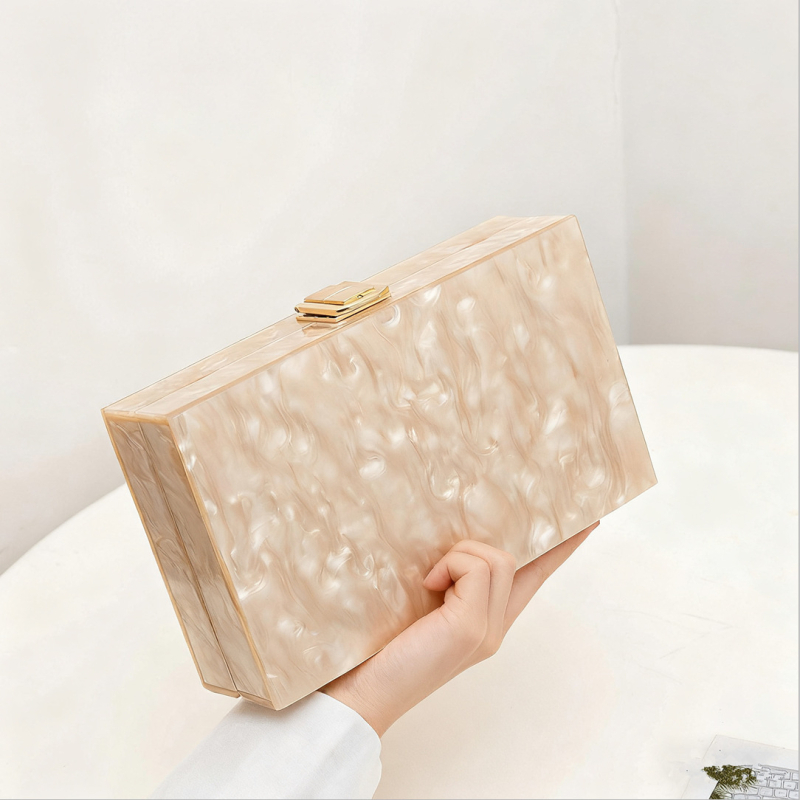 Stílusos akril kagyló alakú clutch táska estélyekre, esküvőkre és bulikra