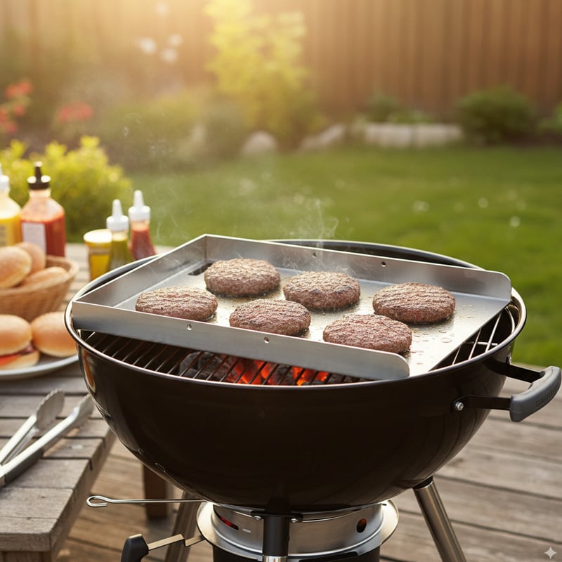 Grill tava od 304 nehrđajućeg čelika, debljine 3 mm, za plinske i roštilje na ugljen, vanjsku izdržljivost, pravokutnog oblika