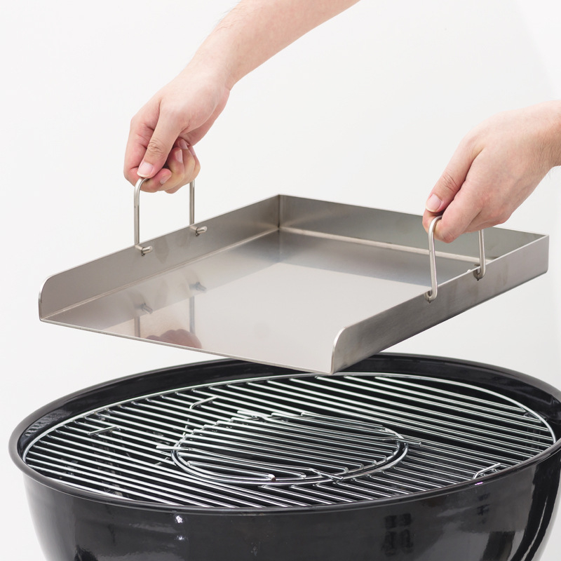 Grill tava od 304 nehrđajućeg čelika, debljine 3 mm, za plinske i roštilje na ugljen, vanjsku izdržljivost, pravokutnog oblika