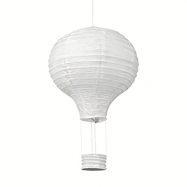 Λευκά χαρτονένια φαναράκια-μπάλόνια, 30 cm, DIY διακόσμηση για παιδιά, νηπιαγωγεία και γάμους