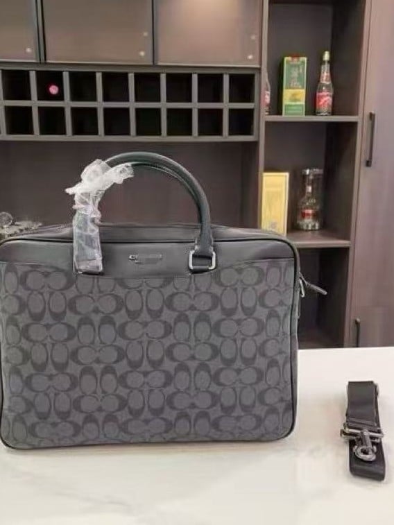 Geantă pentru documente de afaceri pentru bărbați, capacitate mare, stil european-american, model în carouri, PVC, pentru laptop de 12 inci