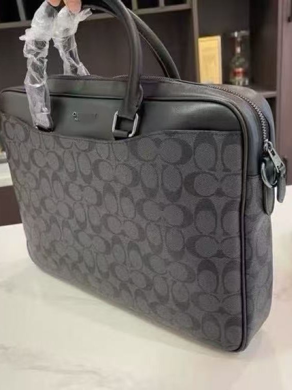 Geantă pentru documente de afaceri pentru bărbați, capacitate mare, stil european-american, model în carouri, PVC, pentru laptop de 12 inci