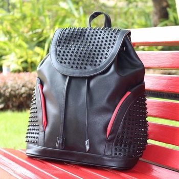Rucsac unisex cu nituri pentru exterior, 36-55L PU piele, culoare solidă, stil colegiu, rucsac de călătorie