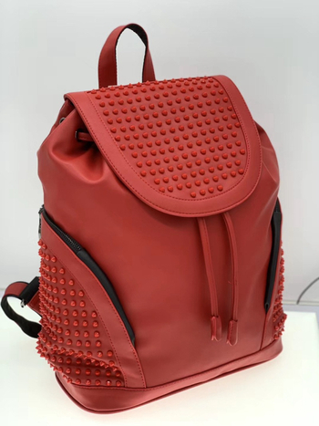 Rucsac unisex cu nituri pentru exterior, 36-55L PU piele, culoare solidă, stil colegiu, rucsac de călătorie