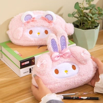 Плюшено несесерче за моливи Meddy Sheep, сладък мультяшен дизайн, голям капацитет, многофункционален ученически органайзер, преносим