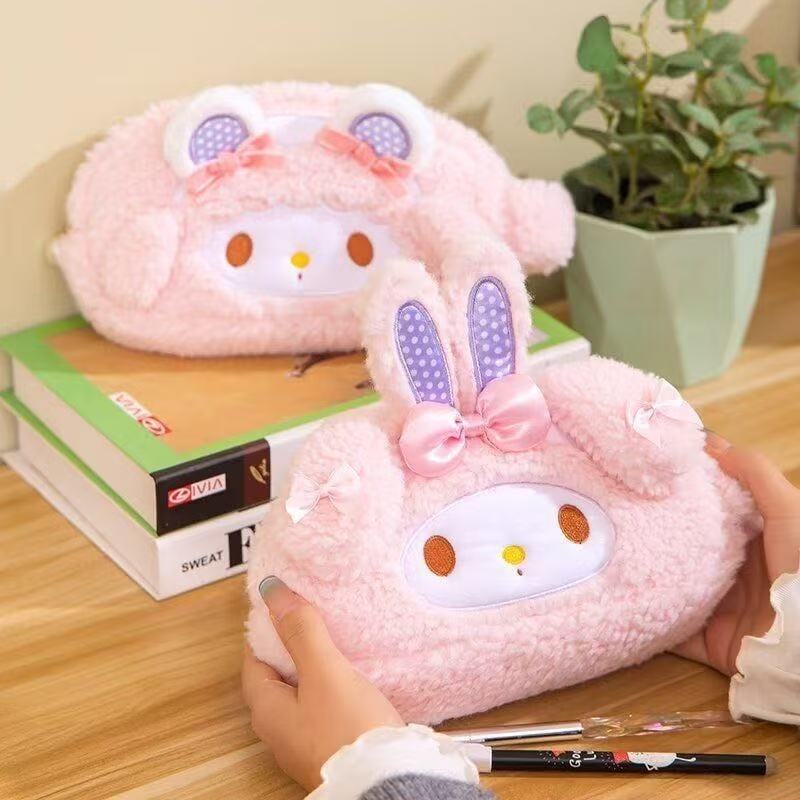 Плюшено несесерче за моливи Meddy Sheep, сладък мультяшен дизайн, голям капацитет, многофункционален ученически органайзер, преносим