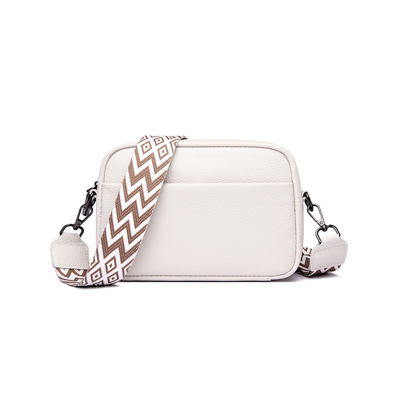 Valódi bőrből készült női válltáska, lychee mintázatú, kis négyzet alakú, váll- vagy crossbody, felső réteg marhabőr, 2025 új modell