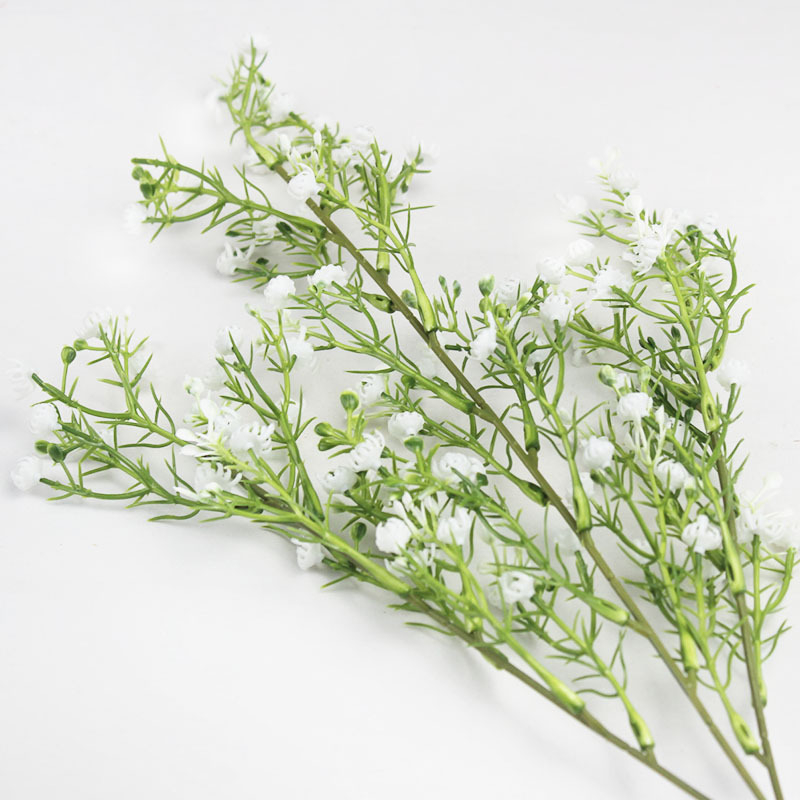 Egyetlen szárú műanyag gypsophila virág éttermek és esküvők dekorációjához