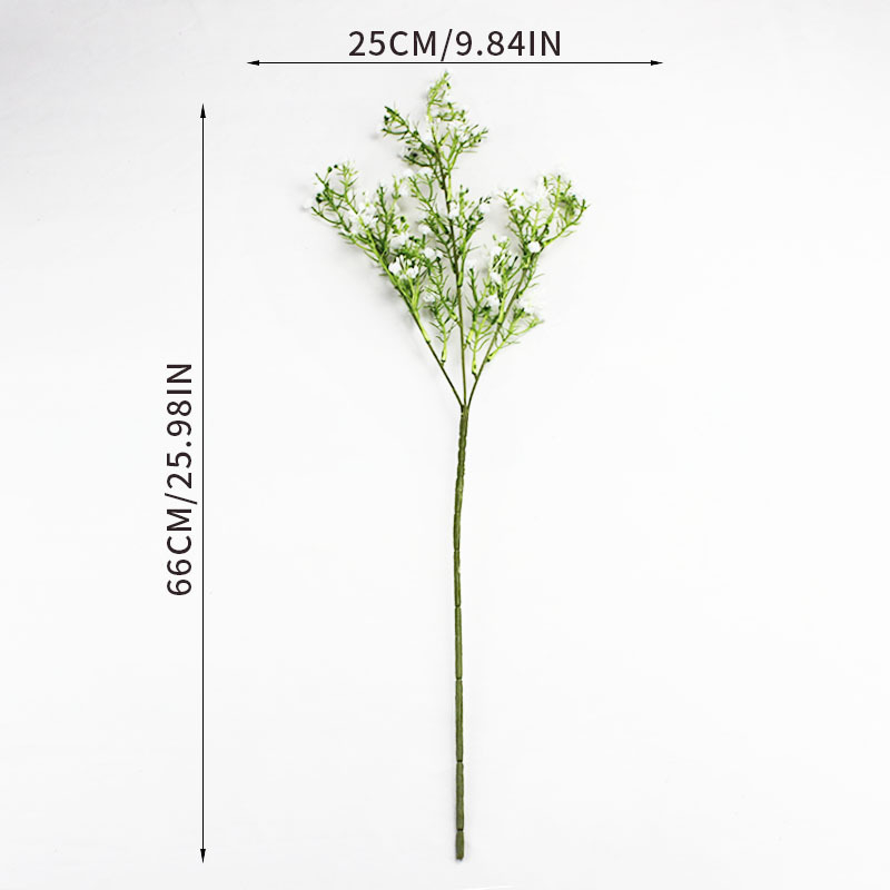 Egyetlen szárú műanyag gypsophila virág éttermek és esküvők dekorációjához