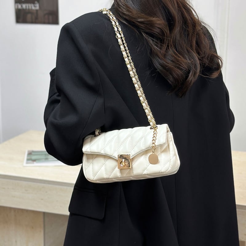 Μικρή καθημερινή τσάντα ώμου με ρόμβο quilt, crossbody με αλυσίδα, γυναικεία τσάντα άνοιξη 2026