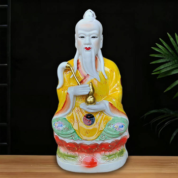 Felső kategóriás kerámia Tai Shang Lao Jun és Dao De Tianzun szobor, Sanqing patriarchák, Otthoni dekorációs figura