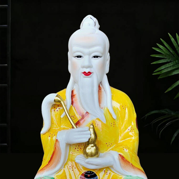 Felső kategóriás kerámia Tai Shang Lao Jun és Dao De Tianzun szobor, Sanqing patriarchák, Otthoni dekorációs figura