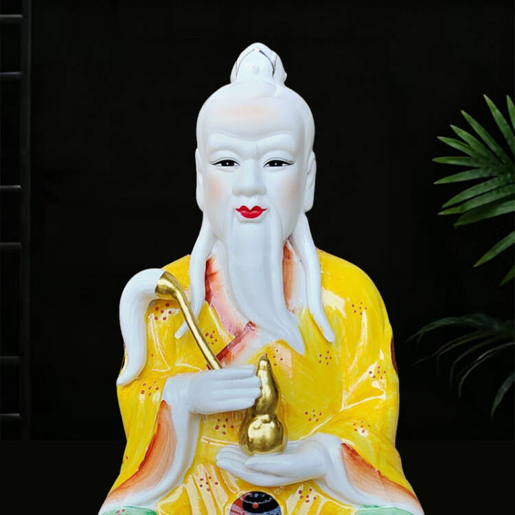 Felső kategóriás kerámia Tai Shang Lao Jun és Dao De Tianzun szobor, Sanqing patriarchák, Otthoni dekorációs figura