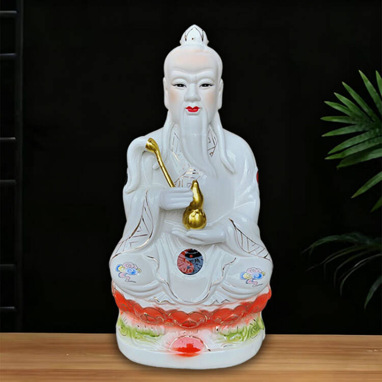 Felső kategóriás kerámia Tai Shang Lao Jun és Dao De Tianzun szobor, Sanqing patriarchák, Otthoni dekorációs figura