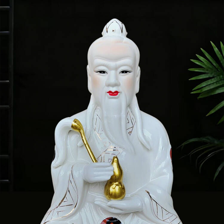 Felső kategóriás kerámia Tai Shang Lao Jun és Dao De Tianzun szobor, Sanqing patriarchák, Otthoni dekorációs figura