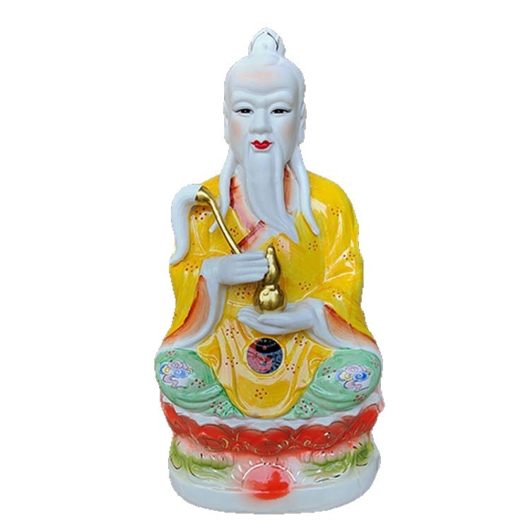 Felső kategóriás kerámia Tai Shang Lao Jun és Dao De Tianzun szobor, Sanqing patriarchák, Otthoni dekorációs figura