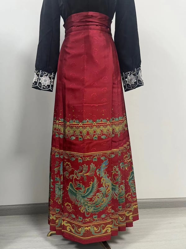 Hanfu φούστα με ζωικό μοτίβο σε jacquard ύφανση, βαμβακό-μίγμα υφάσματος, εμπνευσμένη από τη δυναστεία Μίνγκ, φθινόπωρο 2023
