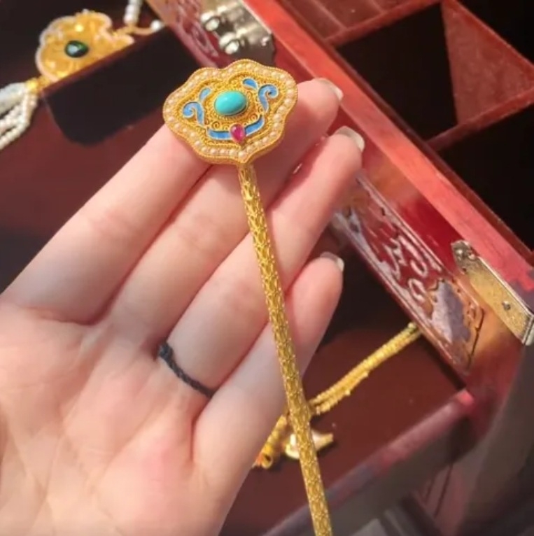 Ukosnica za kosu inspirirana kineskim stilom s cirkonima, etnički stil, aksesoar za vjenčanje