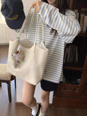 Τσάντα Tote γυναικεία, μεγάλη χωρητικότητα, καθημερινή χρήση, κορεατικό στυλ, τσάντα στον ώμο για εργασία
