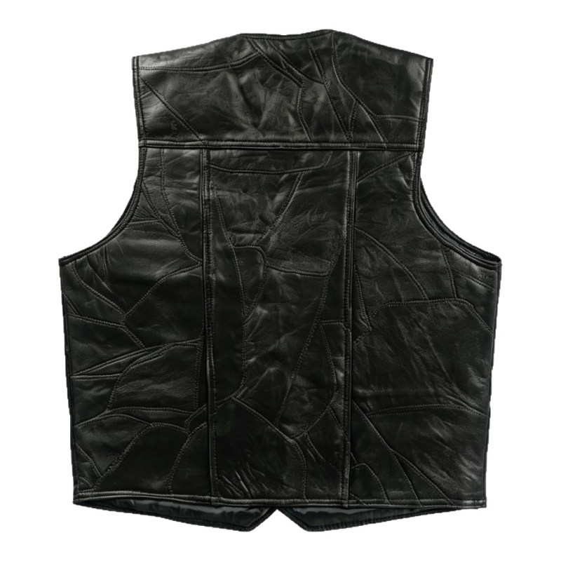 Vestă din piele pentru bărbați, vestă de ciclism rezistentă la vânt, piele de miel, stil clasic universal pentru toate anotimpurile