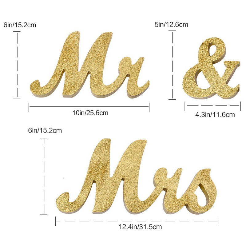 Drevené písmená MR & MRS na svadobnú dekoráciu