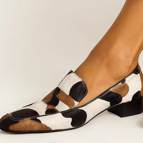 Női zebramintás mokaszín alacsony sarokkal, slip-on, méretek 40–43, mindennapi viselet