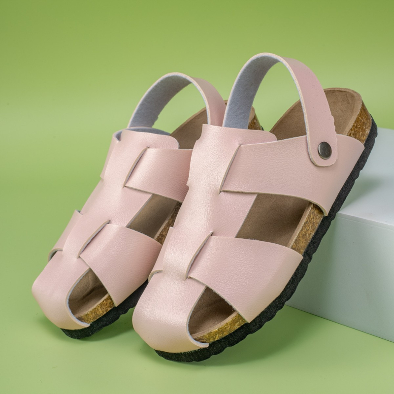 Gyerekeknek készült Velcro-szandál, puha csúszásmentes talppal, egyszínű, műbőr felsőrész, uniszex
