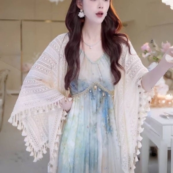 Női vékony csipkés kendő, shawl, nyárra, retro etnikus stílusú kiegészítő