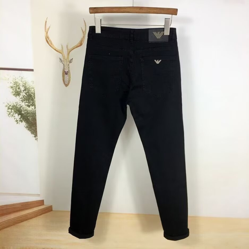 Fekete férfi farmernadrág, slim-fit, egyenes szárú