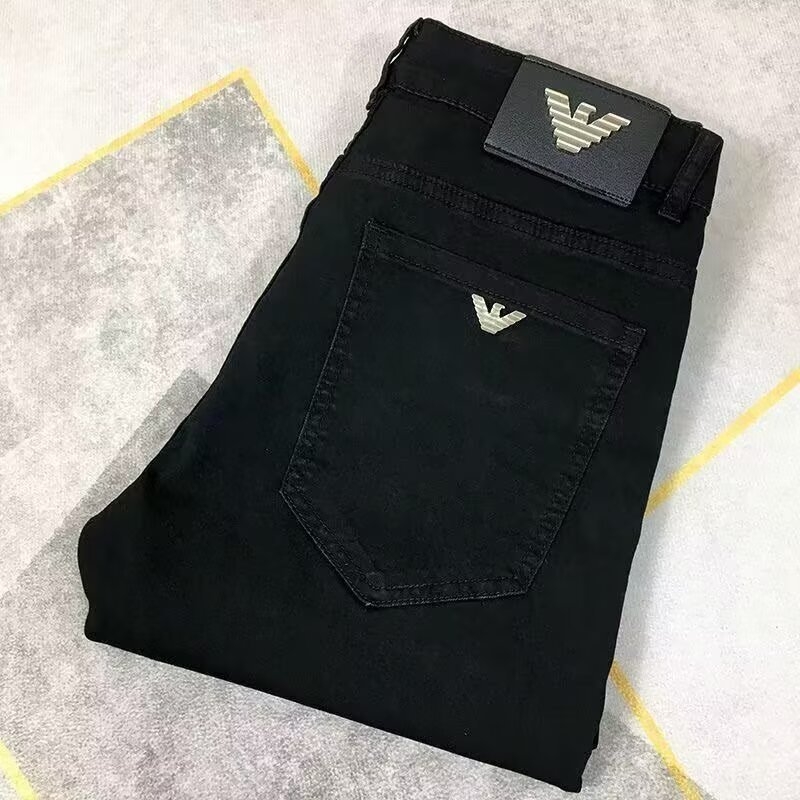 Fekete férfi farmernadrág, slim-fit, egyenes szárú