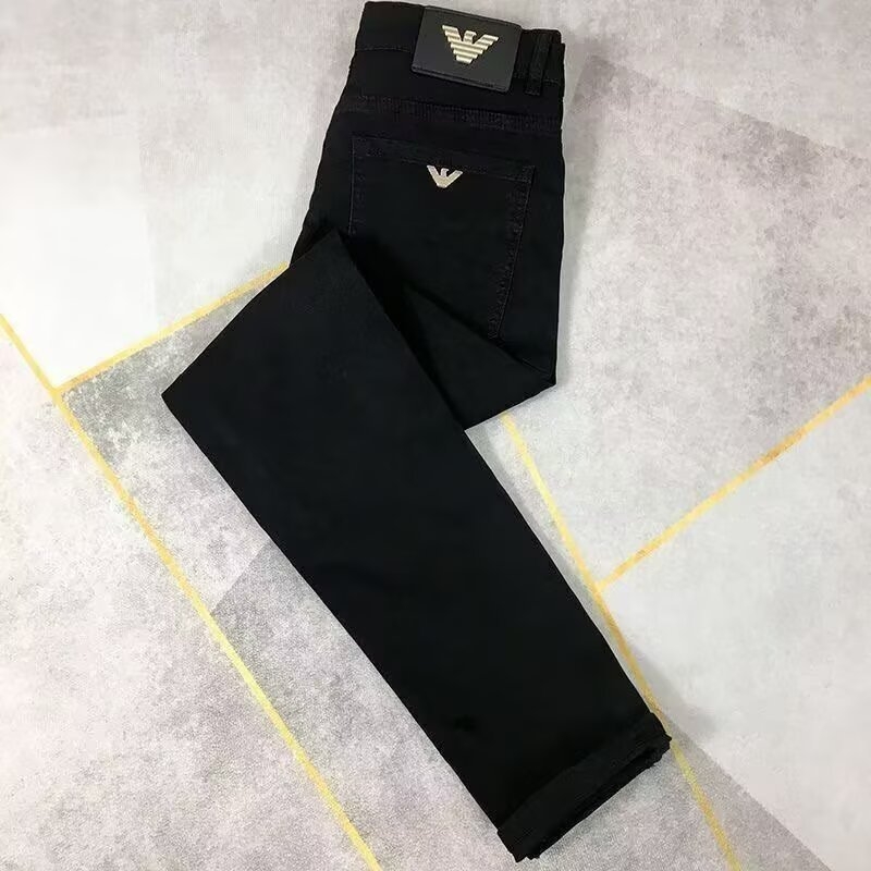Fekete férfi farmernadrág, slim-fit, egyenes szárú